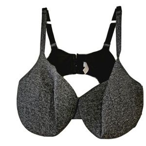 Cacique Plus Size 46DDD Charcoal Gray X Strap or regular TShirt Bra underwire